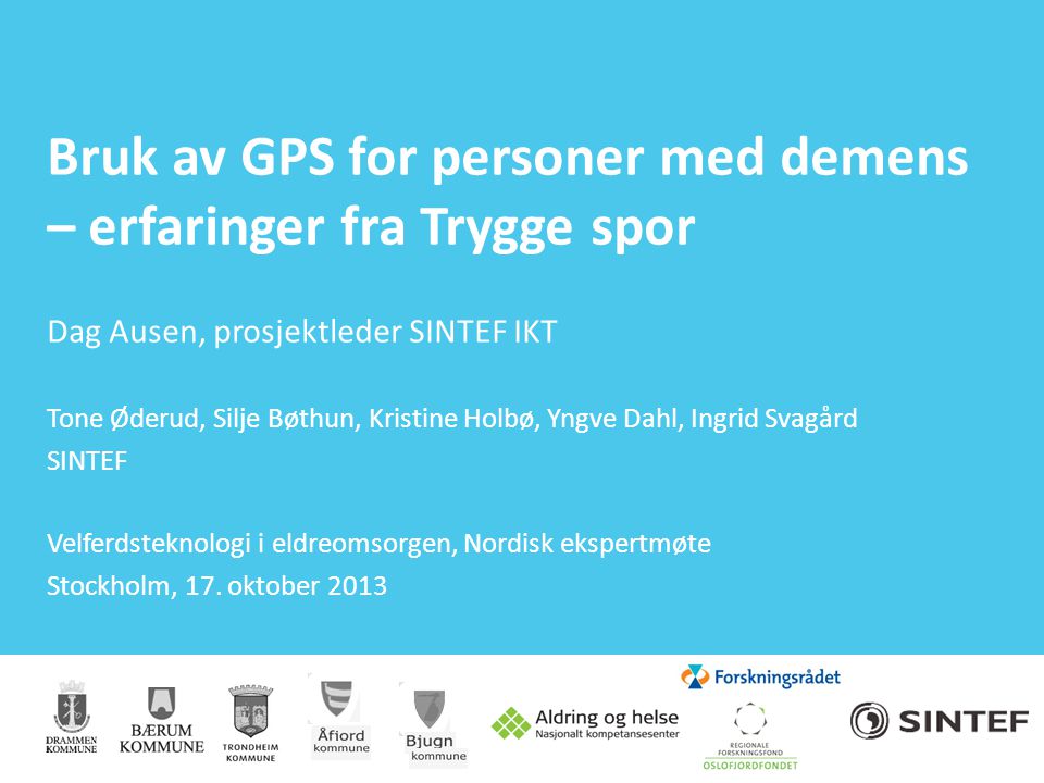 Bruk av GPS for personer med demens – erfaringer fra Trygge spor
