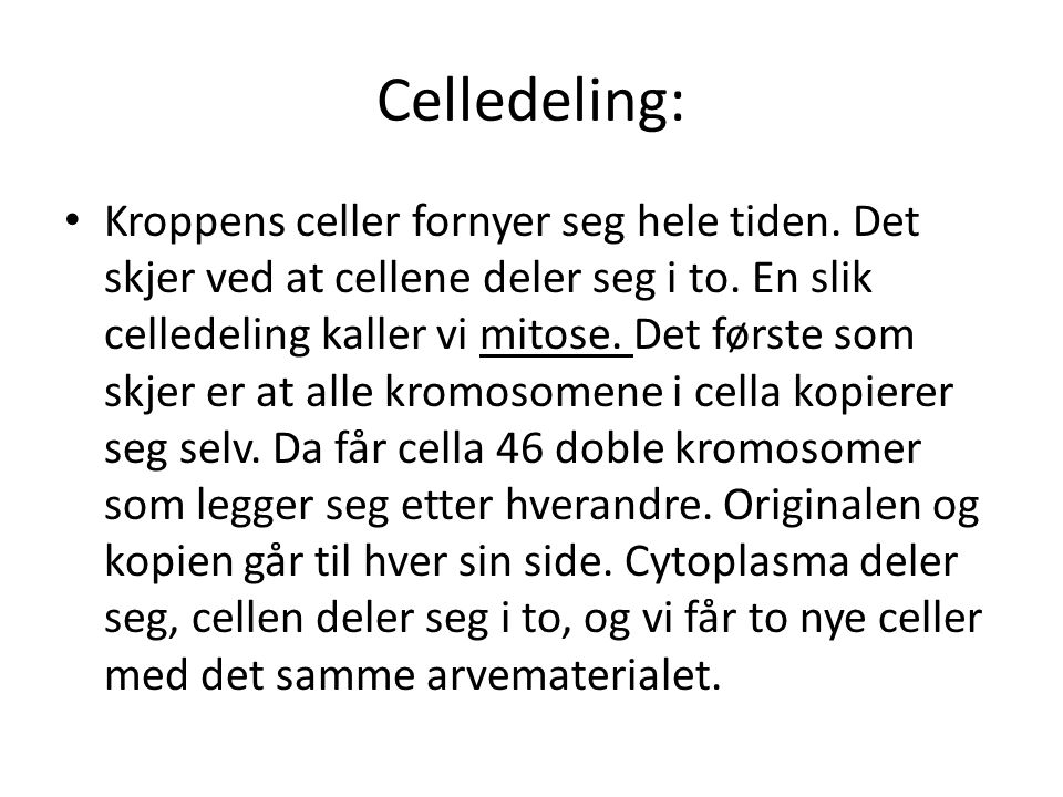 Celledeling: