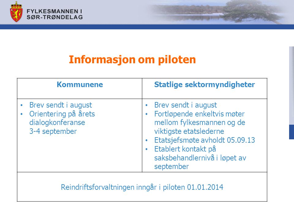 Informasjon om piloten
