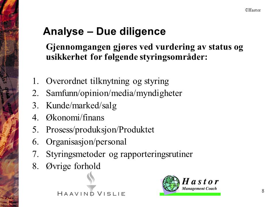 Analyse – Due diligence