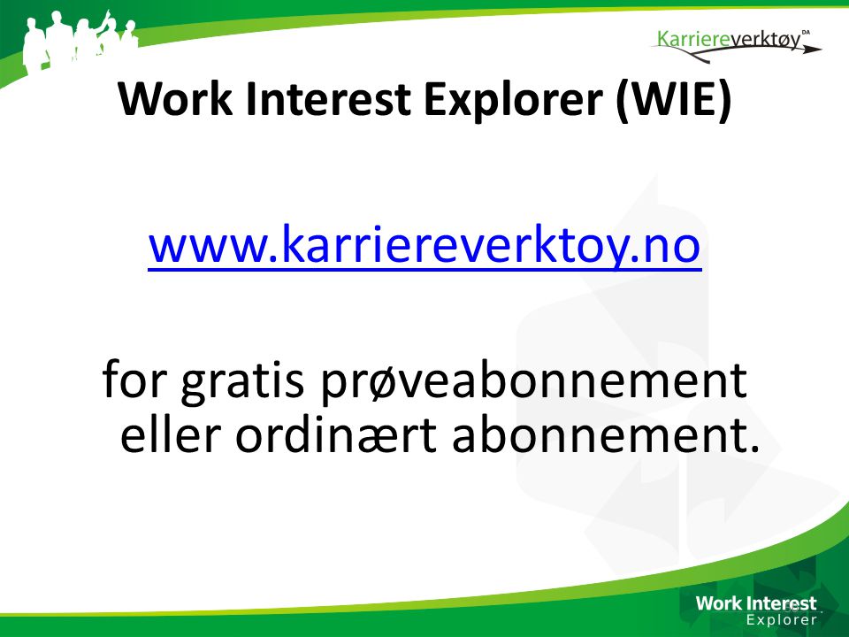 Work Interest Explorer (WIE)
