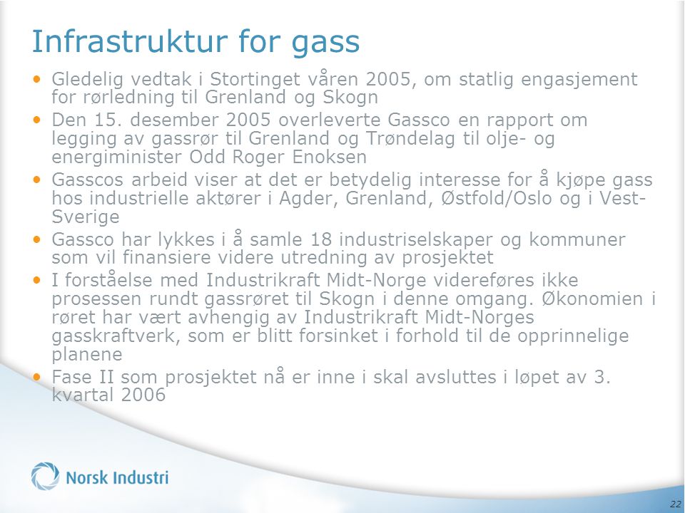 Infrastruktur for gass
