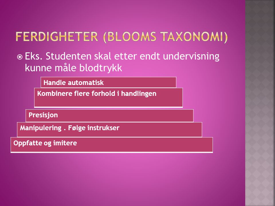 Ferdigheter (Blooms taxonomi)