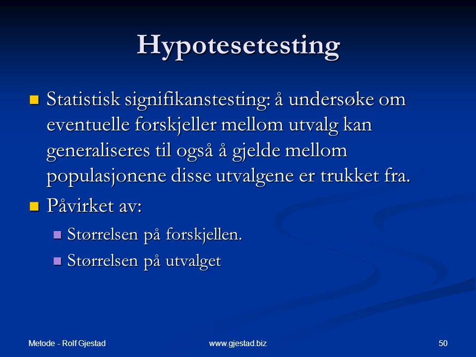 Hypotesetesting