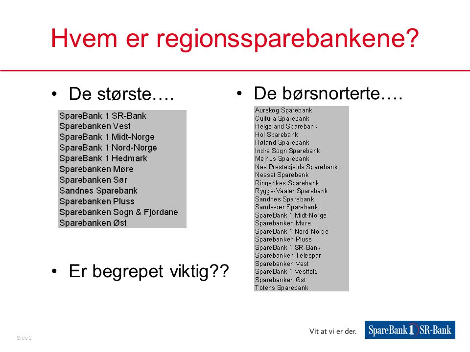 Hvem er regionssparebankene