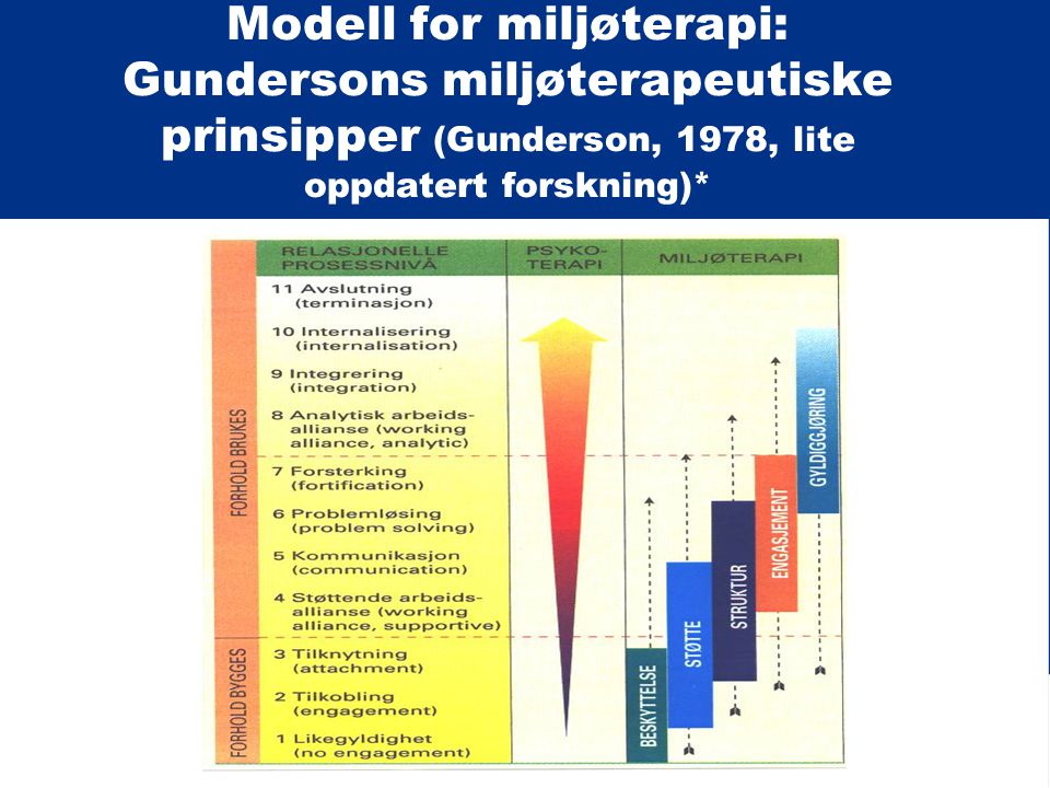 Modell for miljøterapi: Gundersons miljøterapeutiske prinsipper (Gunderson, 1978, lite oppdatert forskning)*