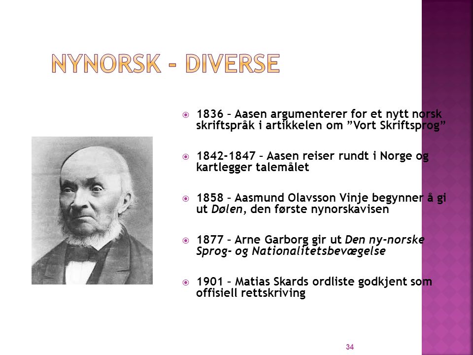 Nynorsk - diverse 1836 – Aasen argumenterer for et nytt norsk skriftspråk i artikkelen om Vort Skriftsprog