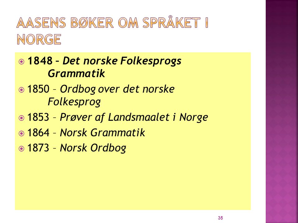 Aasens bøker om språket i Norge