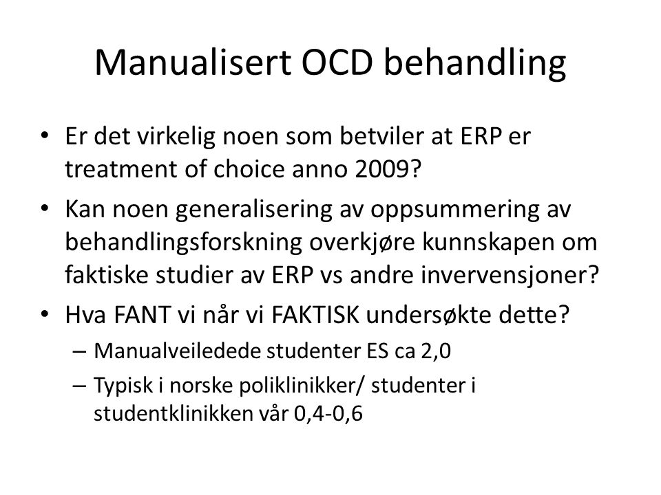 Manualisert OCD behandling