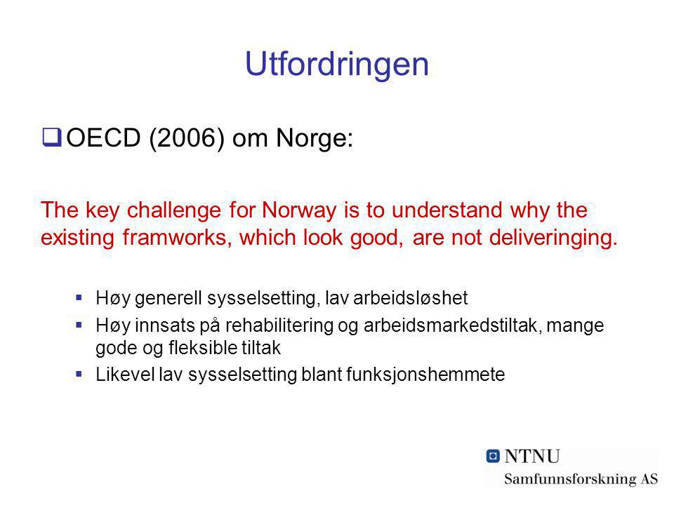 Utfordringen OECD (2006) om Norge: