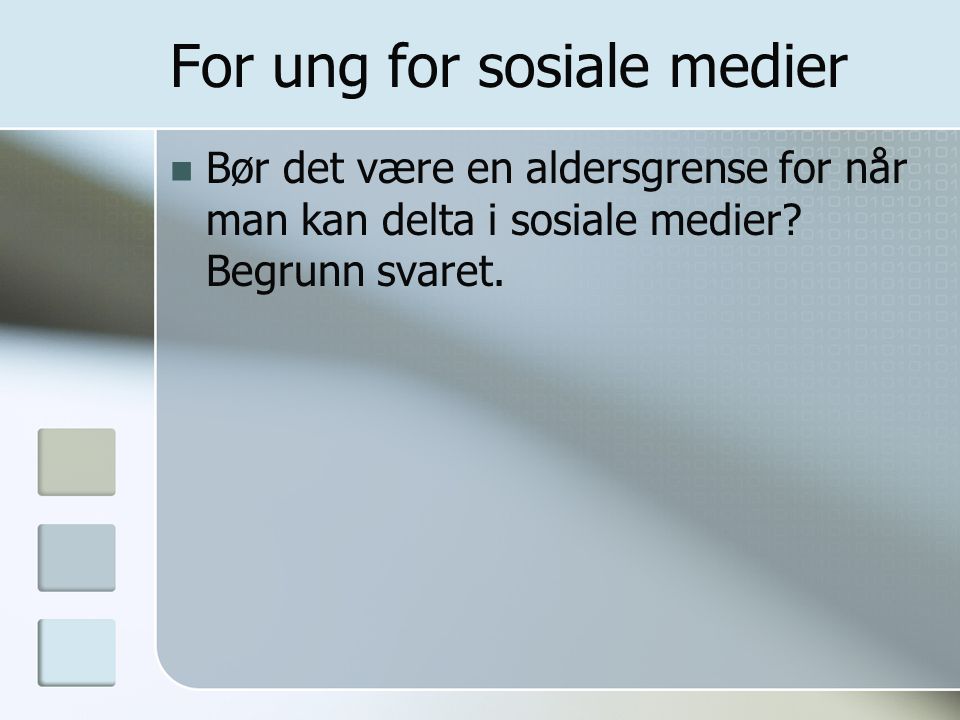 For ung for sosiale medier