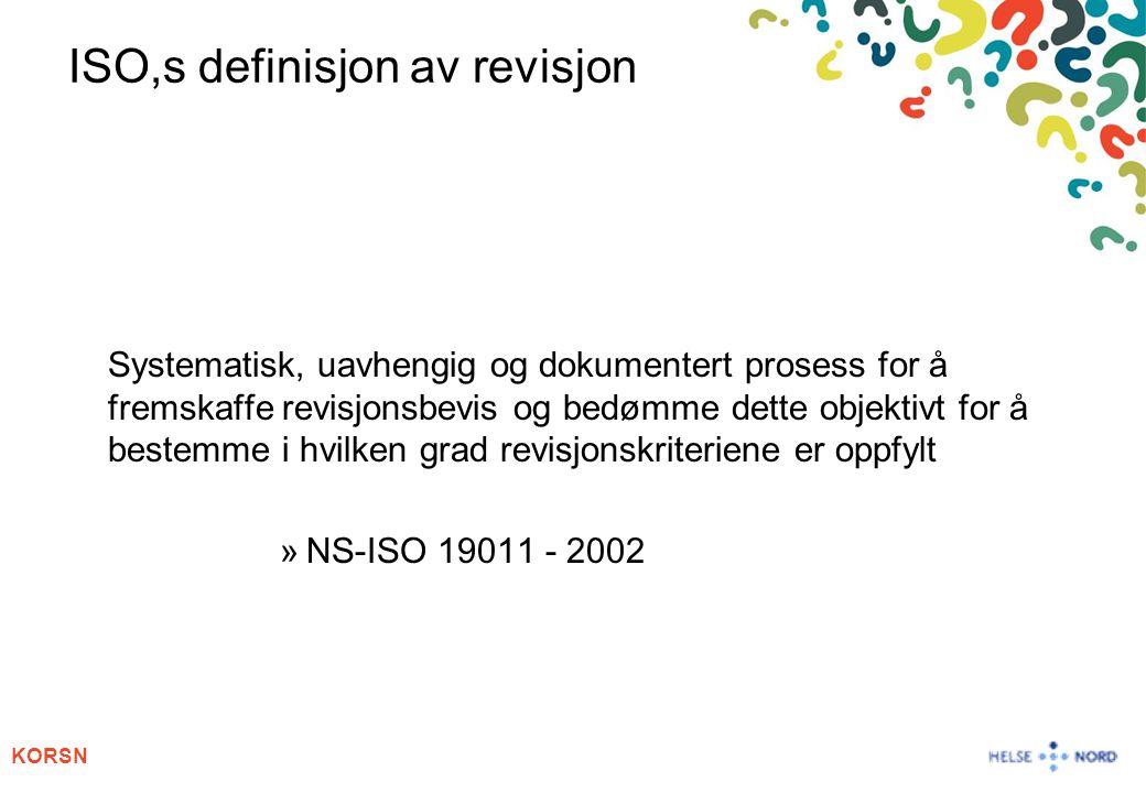 ISO,s definisjon av revisjon
