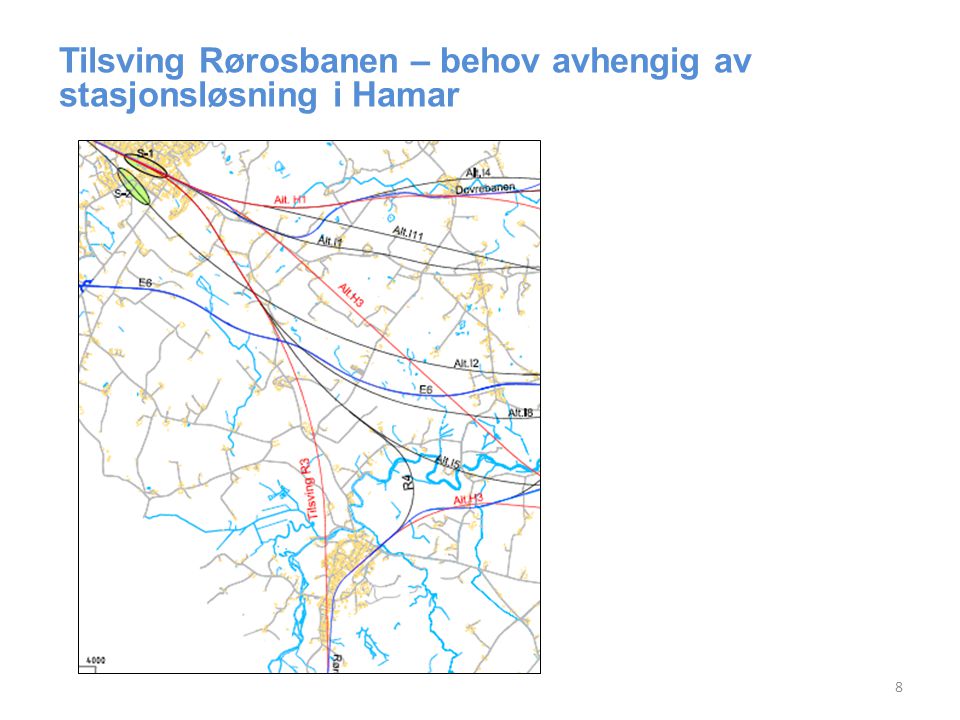 Tilsving Rørosbanen – behov avhengig av stasjonsløsning i Hamar