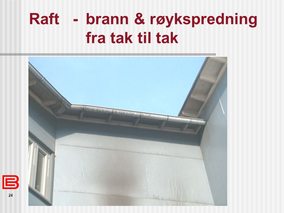 Raft - brann & røykspredning fra tak til tak