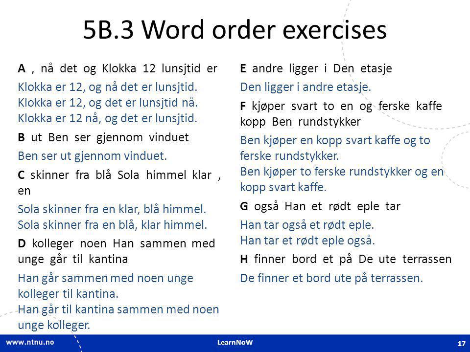 5B.3 Word order exercises