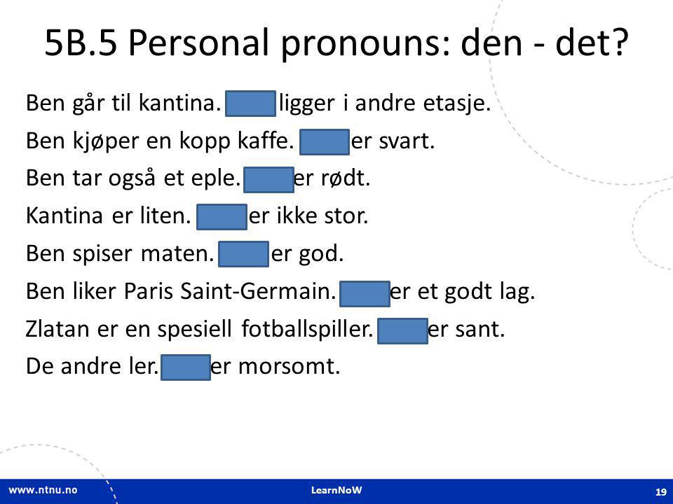 5B.5 Personal pronouns: den - det