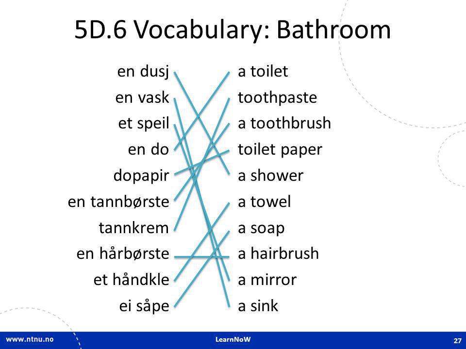 5D.6 Vocabulary: Bathroom