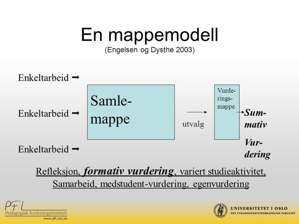 En mappemodell Samle-mappe Enkeltarbeid  Sum-mativ Vur-dering