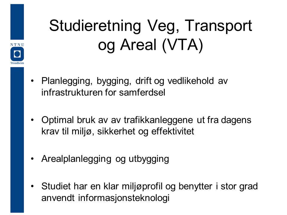 Studieretning Veg, Transport og Areal (VTA)