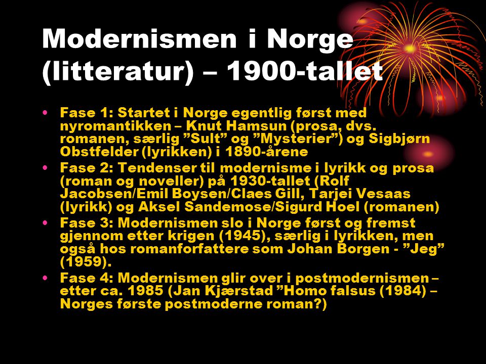 Modernismen i Norge (litteratur) – 1900-tallet