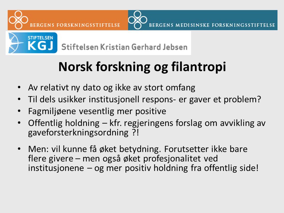 Norsk forskning og filantropi