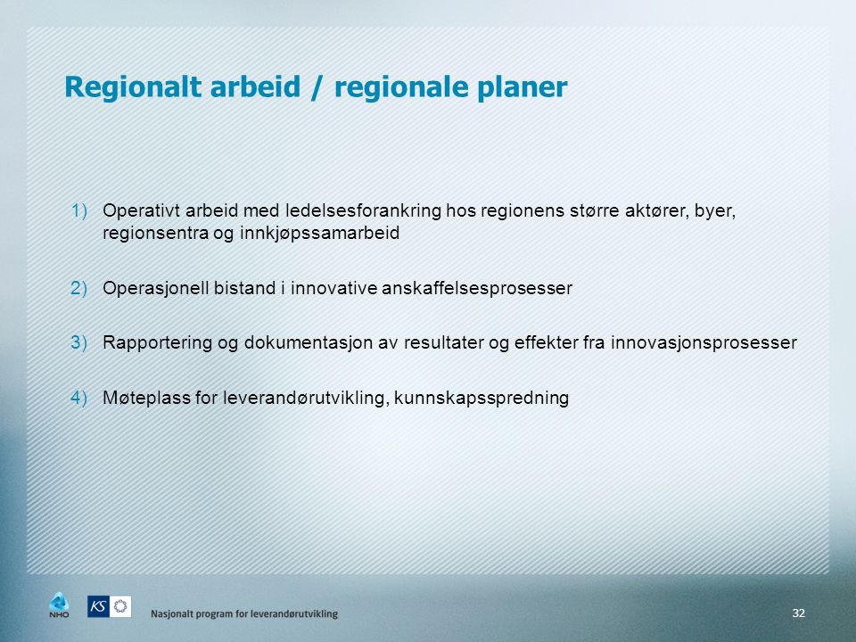 Regionalt arbeid / regionale planer