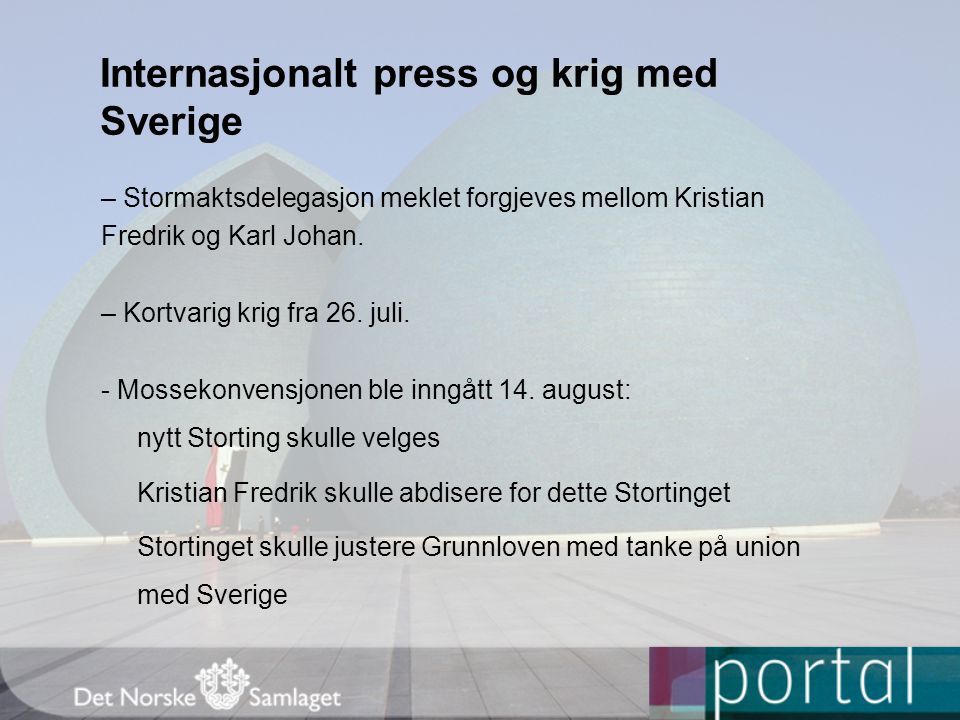 Internasjonalt press og krig med Sverige