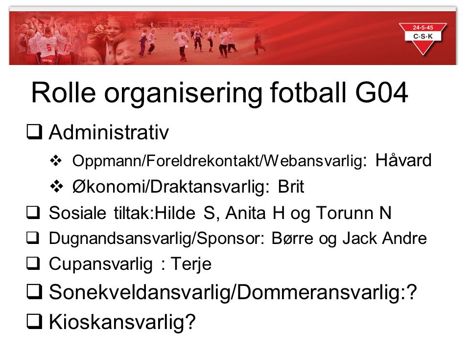 Rolle organisering fotball G04