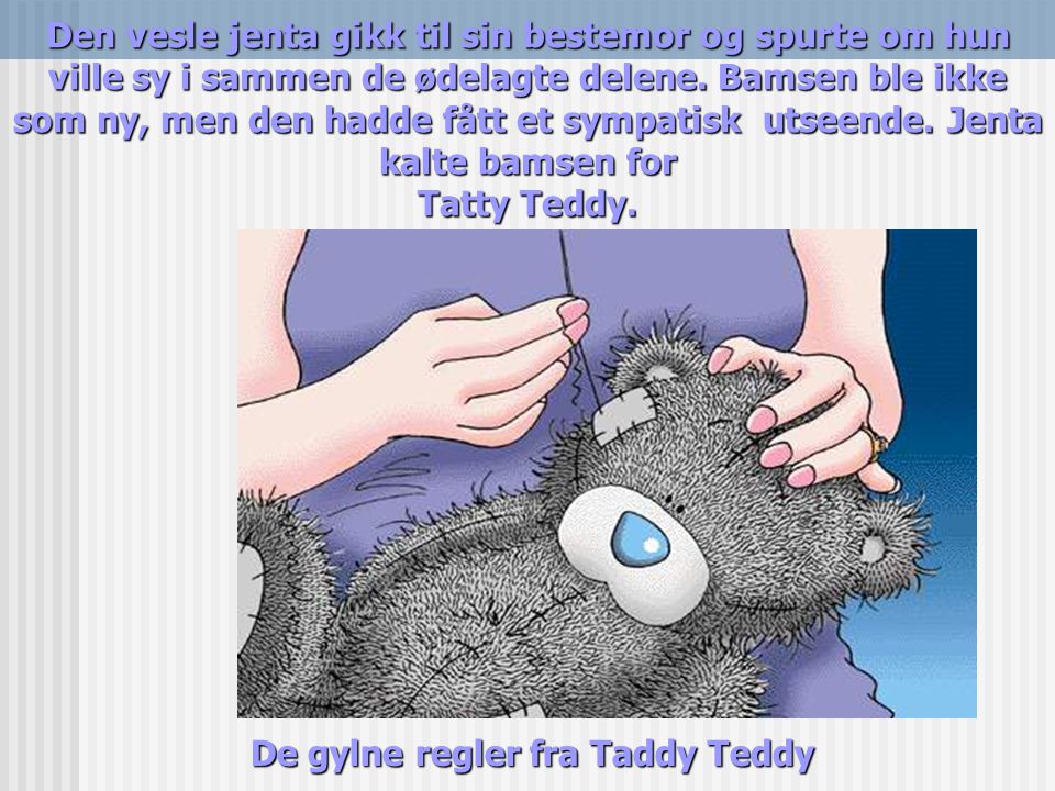 De gylne regler fra Taddy Teddy