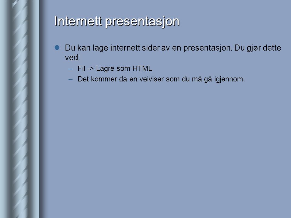 Internett presentasjon