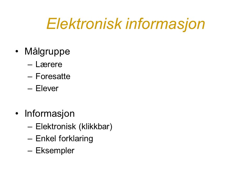 Elektronisk informasjon