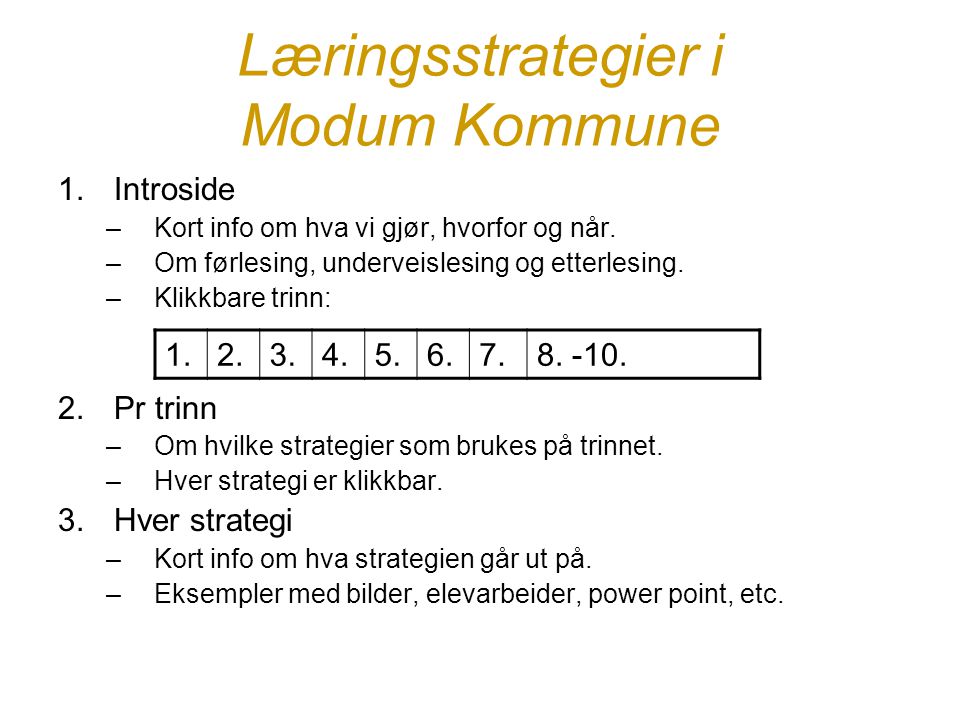 Læringsstrategier i Modum Kommune