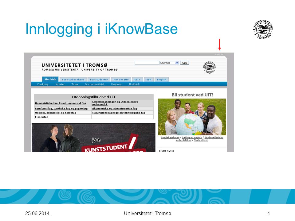 Innlogging i iKnowBase
