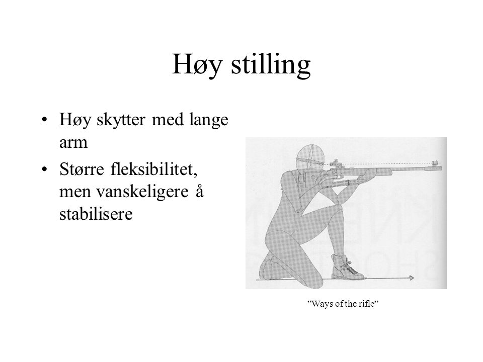 Høy stilling Høy skytter med lange arm