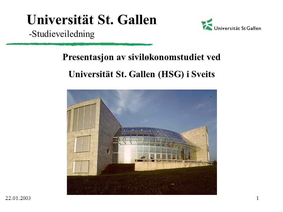 Universität St. Gallen -Studieveiledning