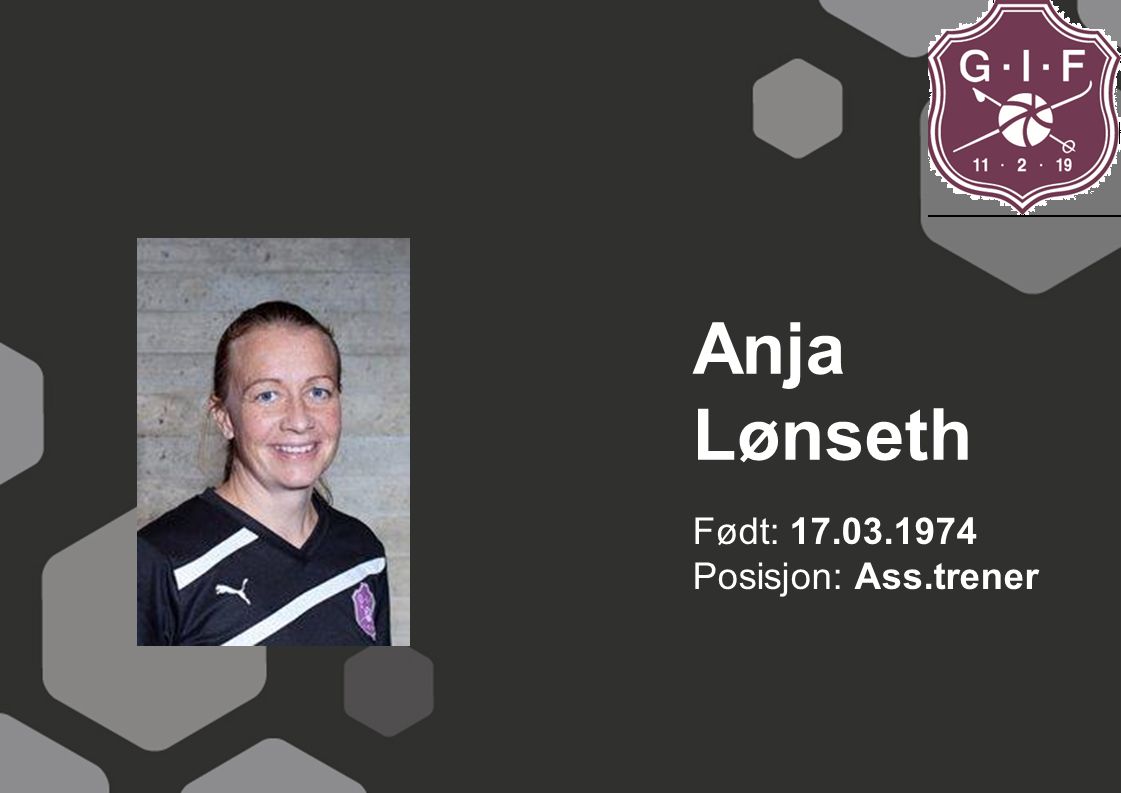 Anja Lønseth Født: Posisjon: Ass.trener