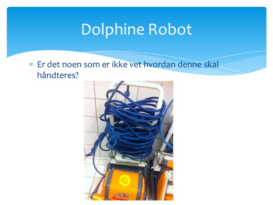 Dolphine Robot Er det noen som er ikke vet hvordan denne skal håndteres