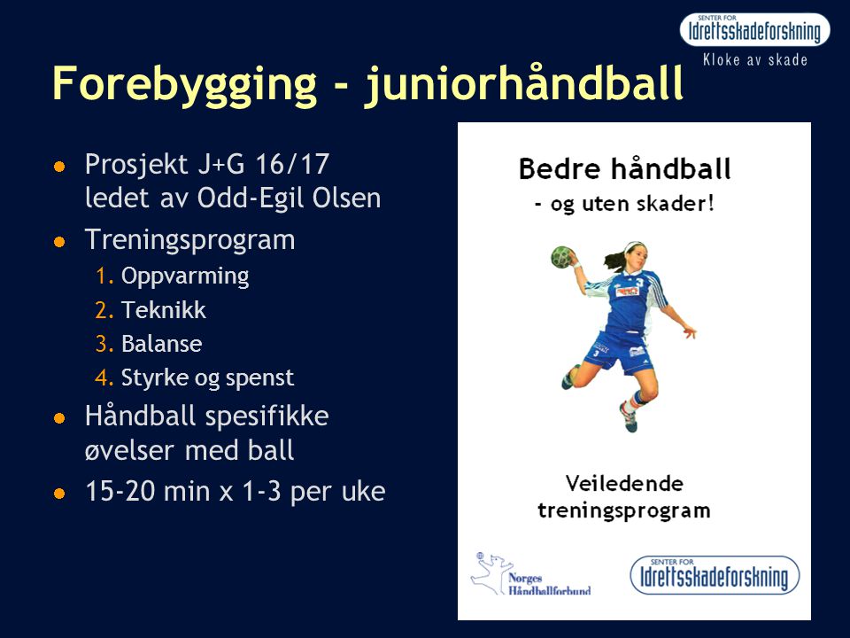 Forebygging - juniorhåndball