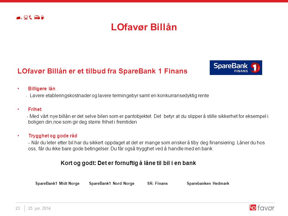 LOfavør Billån er et tilbud fra SpareBank 1 Finans