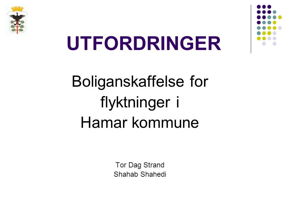 UTFORDRINGER Boliganskaffelse for flyktninger i Hamar kommune