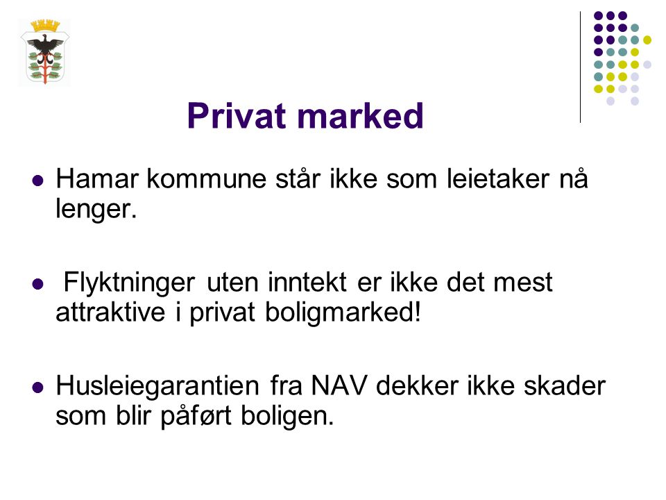 Privat marked Hamar kommune står ikke som leietaker nå lenger.