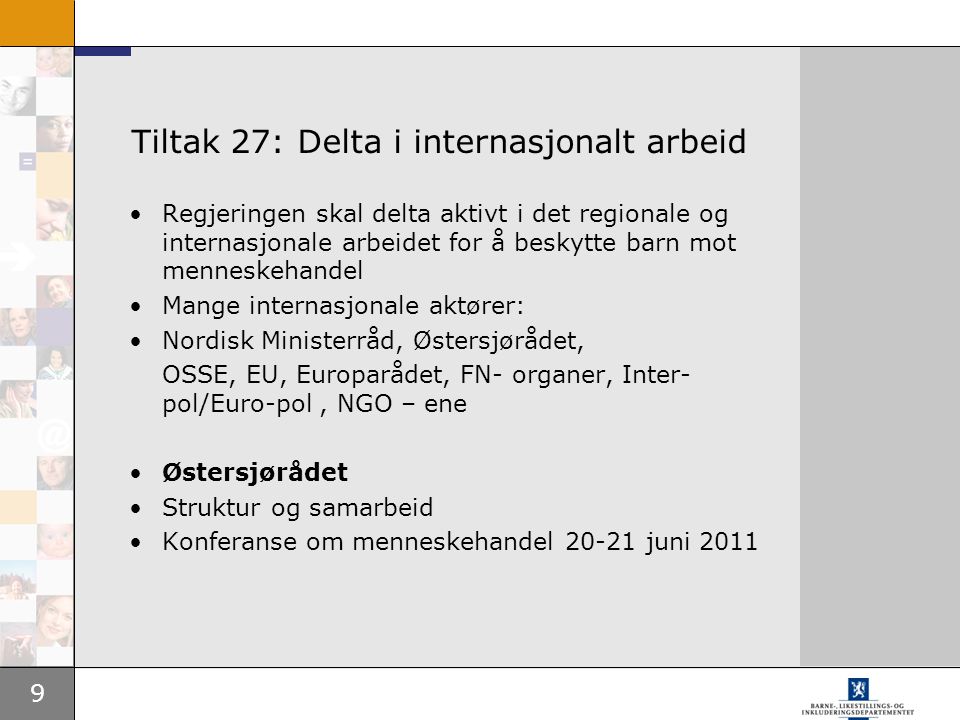 Tiltak 27: Delta i internasjonalt arbeid