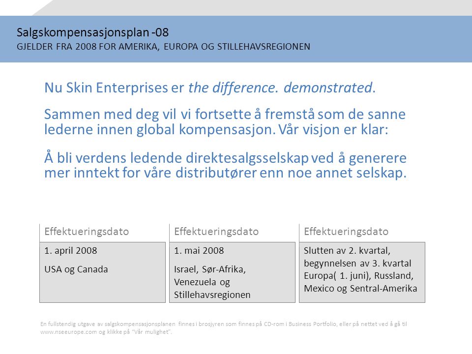 Nu Skin Enterprises er the difference. demonstrated.
