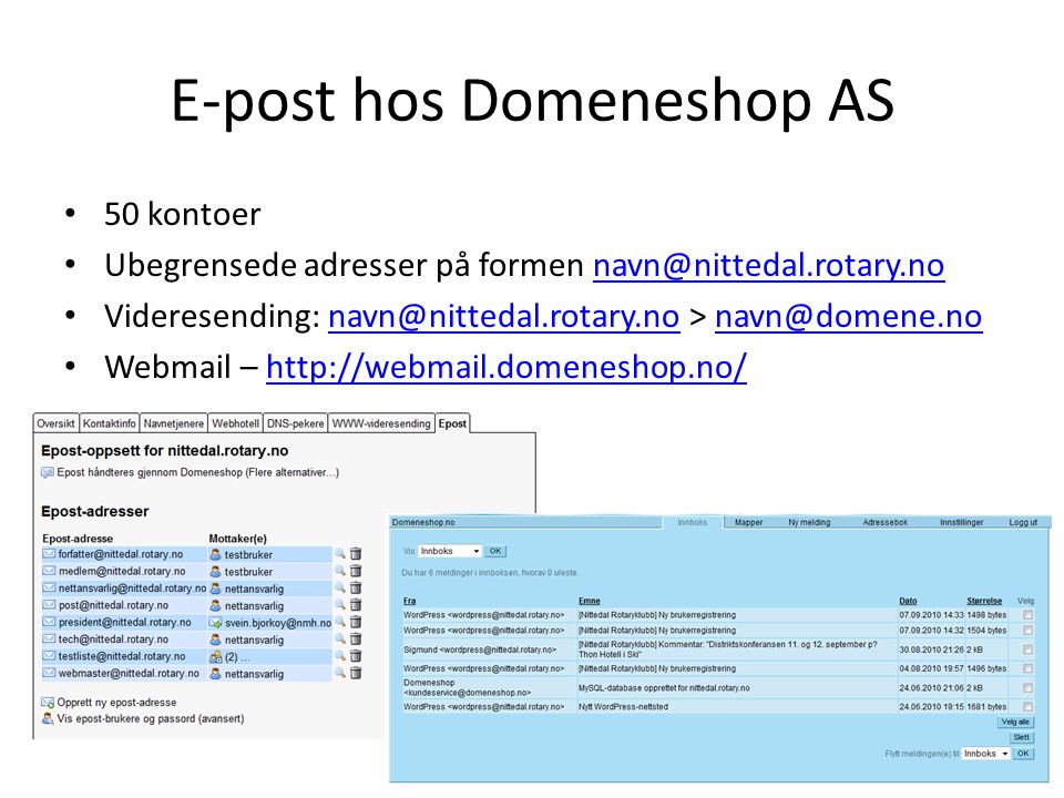 E-post hos Domeneshop AS
