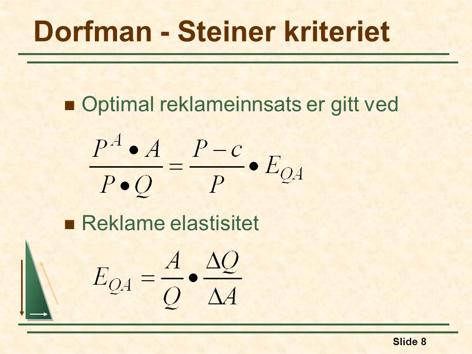 Dorfman - Steiner kriteriet