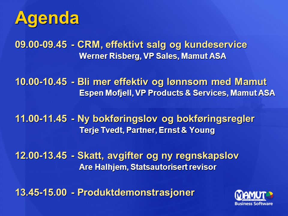 Agenda CRM, effektivt salg og kundeservice