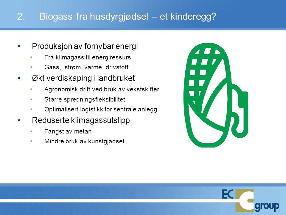 2. Biogass fra husdyrgjødsel – et kinderegg