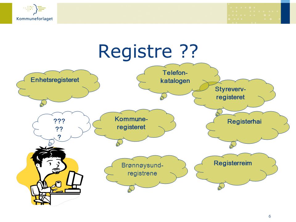Registre Telefon-katalogen Enhetsregisteret Styreverv- registeret