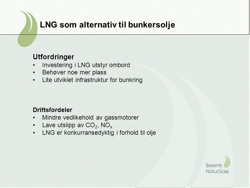 LNG som alternativ til bunkersolje