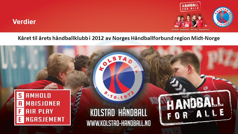 Verdier Kåret til årets håndballklubb i 2012 av Norges Håndballforbund region Midt-Norge